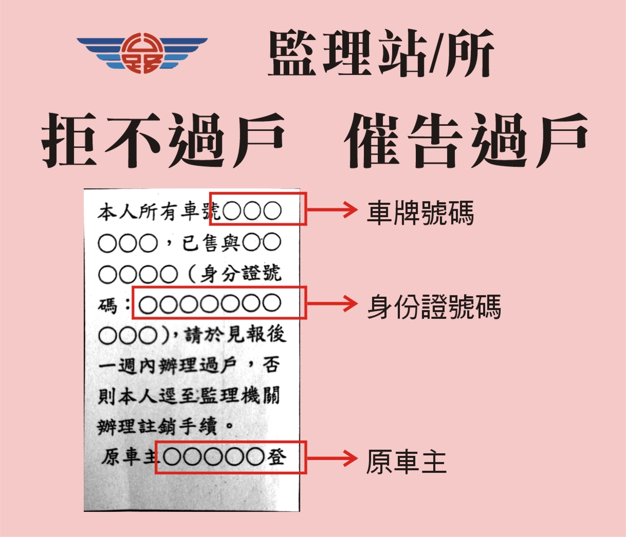 拒不過戶 催告過戶